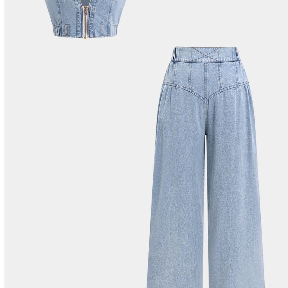 Denim Blue Two Piece Set